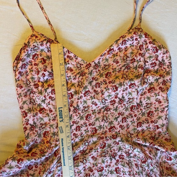 Xhilaration Floral Spaghetti Strap Pink Flutter Sundress - Size Medium - Picture 8 of 11